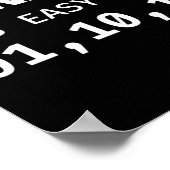 Programmierer Coding Binary ist so einfach wie 01  Poster (Ecke)