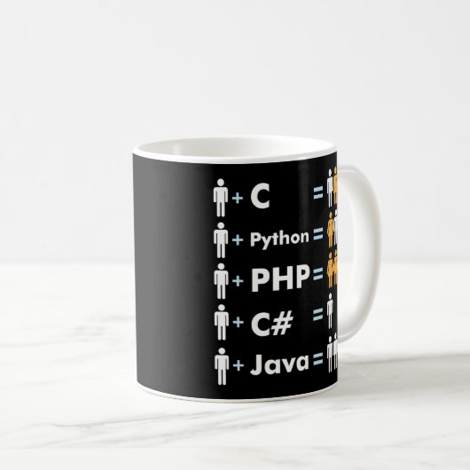 Programmierer Coding C Python PHP Java zieht Männe Kaffeetasse (VorderseiteRechts)