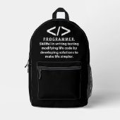 Programmierer Coding Entwickler Programmierer Bedruckter Rucksack (Vorderseite)