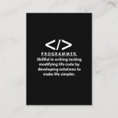 Programmierer Coding Entwickler Programmierer Visitenkarte (Vorderseite)