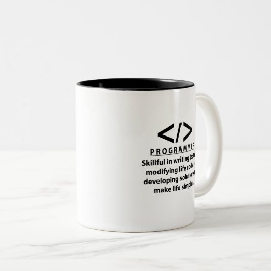 Programmierer Coding Entwickler Programmierer Zweifarbige Tasse (VorderseiteRechts)