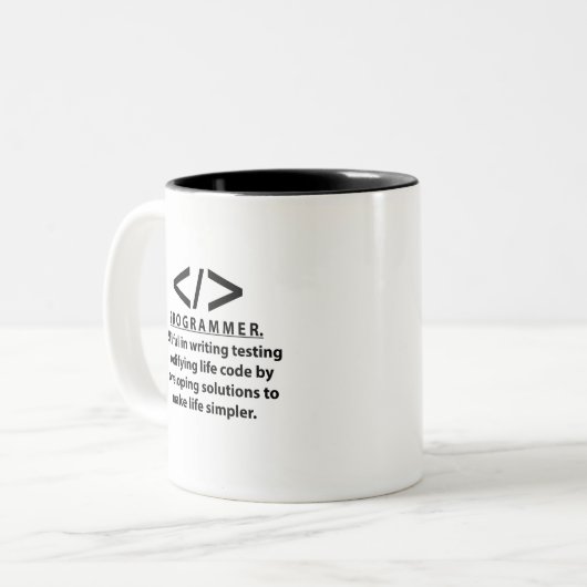 Programmierer Coding Entwickler Programmierer Zweifarbige Tasse (Vorderseite Links)