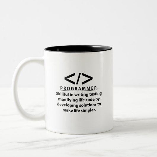 Programmierer Coding Entwickler Programmierer Zweifarbige Tasse (Links)