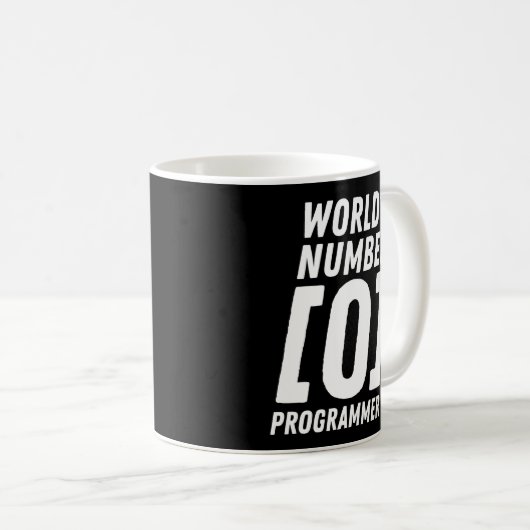 Programmierer Coding World's Number 0 Programmer Kaffeetasse (VorderseiteRechts)