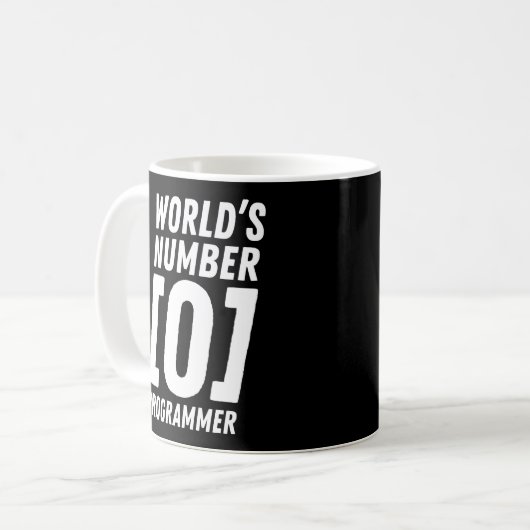 Programmierer Coding World's Number 0 Programmer Kaffeetasse (Vorderseite Links)