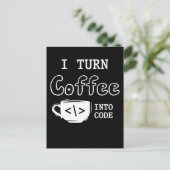 Programmierer Coffee Joke Software Coder Postkarte (Stehend Vorderseite)