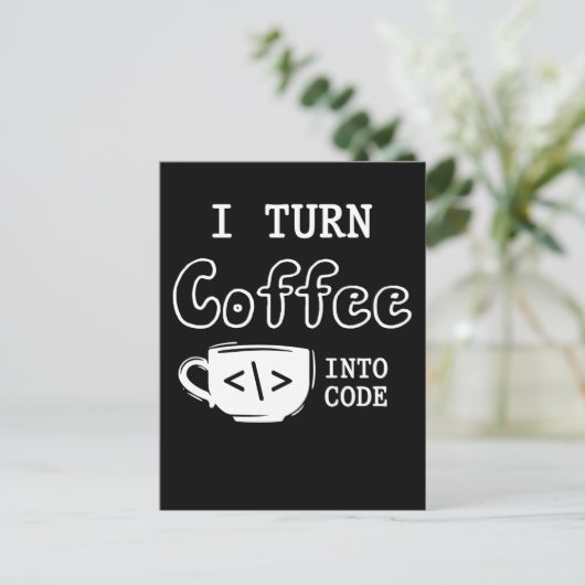 Programmierer Coffee Joke Software Coder Postkarte (Stehend Vorderseite)
