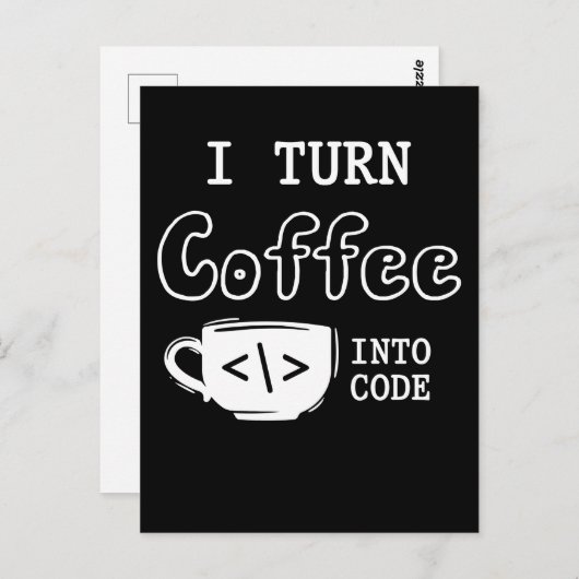 Programmierer Coffee Joke Software Coder Postkarte (Vorne/Hinten)