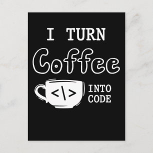 Programmierer Coffee Joke Software Coder Postkarte