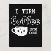 Programmierer Coffee Joke Software Coder Postkarte (Vorderseite)
