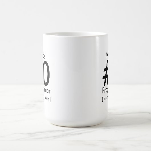 Programmierer das #0 der Welt - personalisiert Kaffeetasse (Mittel)