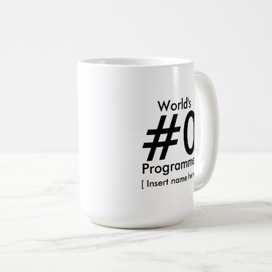 Programmierer das #0 der Welt - personalisiert Kaffeetasse (VorderseiteRechts)