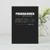 Programmierer Definition Coder Programmieren Codin Einladung (Stehend Vorderseite)