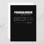 Programmierer Definition Coder Programmieren Codin Einladung (Vorne/Hinten)