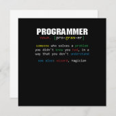 Programmierer Definition Coder Programmieren Codin Einladung (Vorne/Hinten)