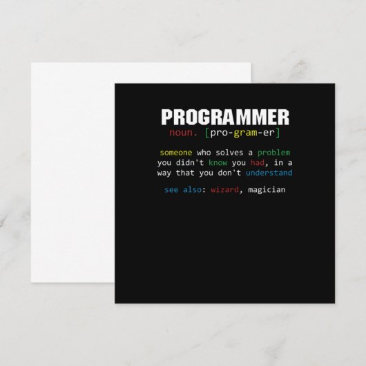 Programmierer Definition Coder Programmieren Codin Einladung (Vorne/Hinten)