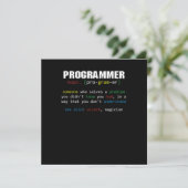 Programmierer Definition Coder Programmieren Codin Einladung (Stehend Vorderseite)