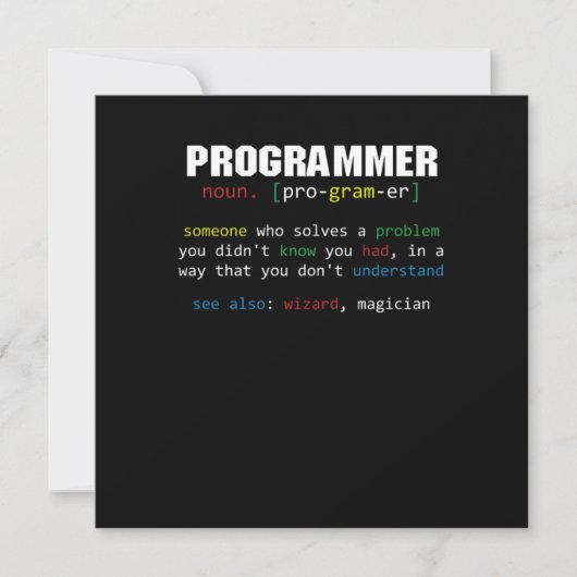 Programmierer Definition Coder Programmieren Codin Einladung (Vorderseite)