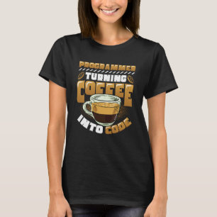 Programmierer, der den Kaffee in den Code-Programm T-Shirt