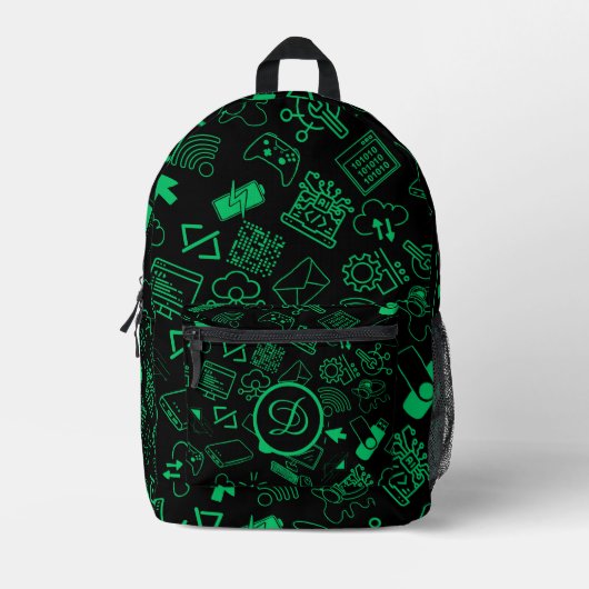 Programmierer, die Technik grün programmieren Bedruckter Rucksack (Vorderseite)