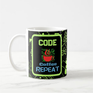 Programmierer, die Technik grün programmieren Kaffeetasse