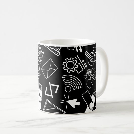Programmierer, die Technik schwarz programmieren Kaffeetasse (VorderseiteRechts)