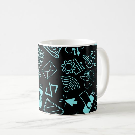 Programmierer, die Technik schwarz programmieren Kaffeetasse (VorderseiteRechts)