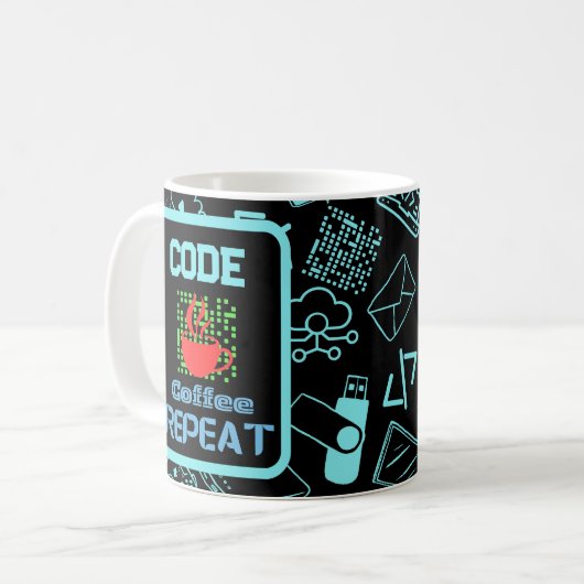 Programmierer, die Technik schwarz programmieren Kaffeetasse (Vorderseite Links)