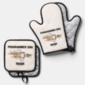 Programmierer-DNA Inside Molekularbiologie Humor Ofenhandschuh & Topflappen-Set (Vorderseite/Rückseite)