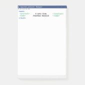 Programmierer Editor Coder Format Computer Scienti Post-it Klebezettel (Vorderseite)