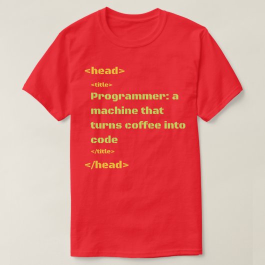 Programmierer einer Maschine, die Kaffee in Code v T-Shirt (Design vorne)
