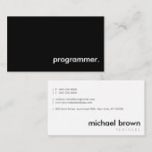 Programmierer Einfach Schwarz Visitenkarte (Vorne/Hinten)