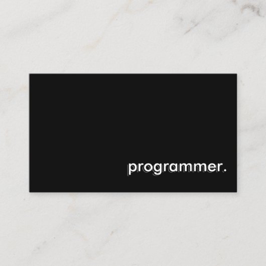 Programmierer Einfach Schwarz Visitenkarte (Vorderseite)