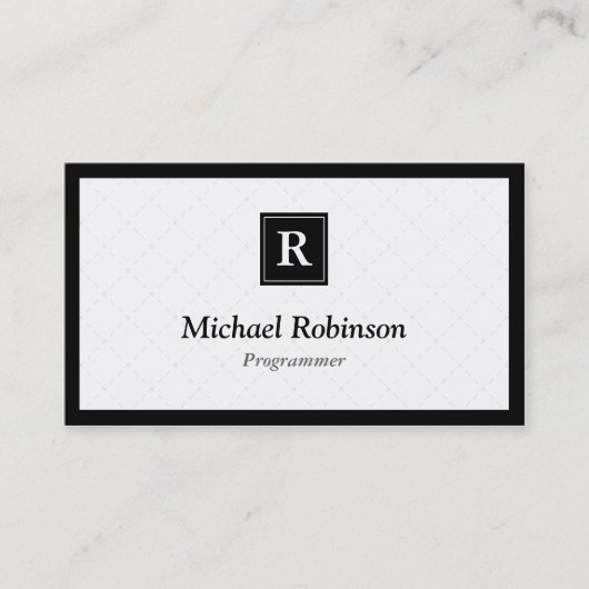 Programmierer - Einfaches, elegantes Monogramm Visitenkarte (Vorderseite)