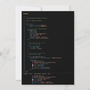 Programmierer Entwickler Schwarze Hochzeits-Einlad Einladung