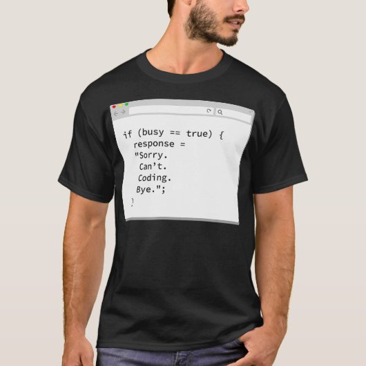 Programmierer-Entwickler SORRY CANT CODI T-Shirt (Vorderseite)
