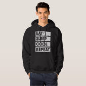 Programmierer Essen Schlaf Code Wiederholen Progra Hoodie (Vorne ganz)