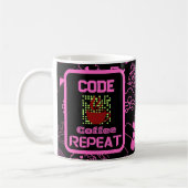 Programmierer für Computertechnik, rosa Kaffeetasse (Links)