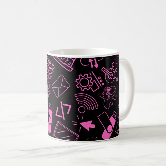 Programmierer für Computertechnik, rosa Kaffeetasse (VorderseiteRechts)