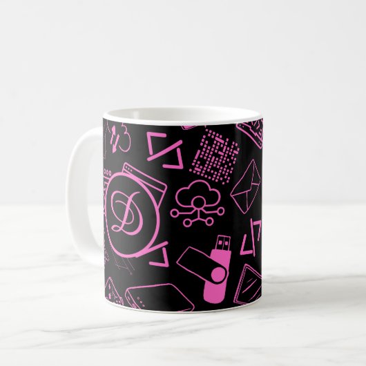 Programmierer für Computertechnik, rosa Kaffeetasse (Vorderseite Links)