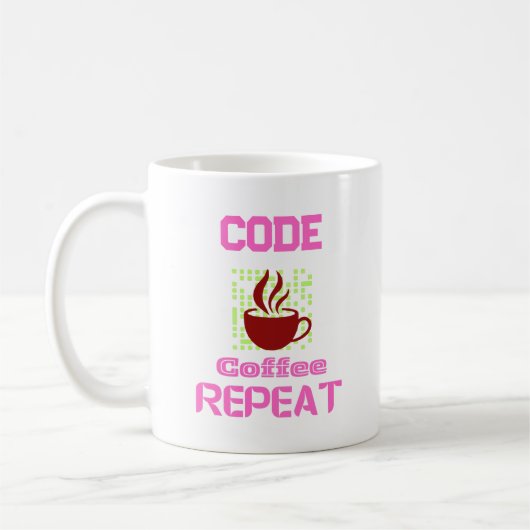 Programmierer für Computertechnik, rosa Kaffeetasse (Links)
