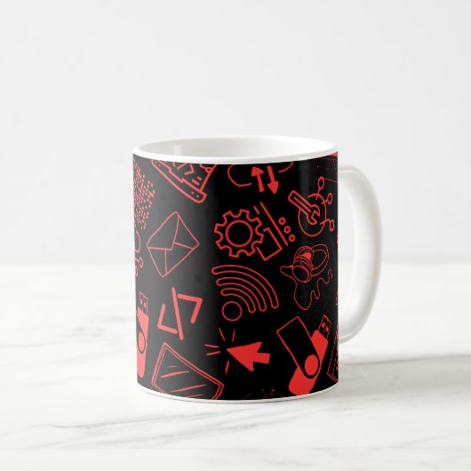 Programmierer für Computertechnik, rot Kaffeetasse (VorderseiteRechts)