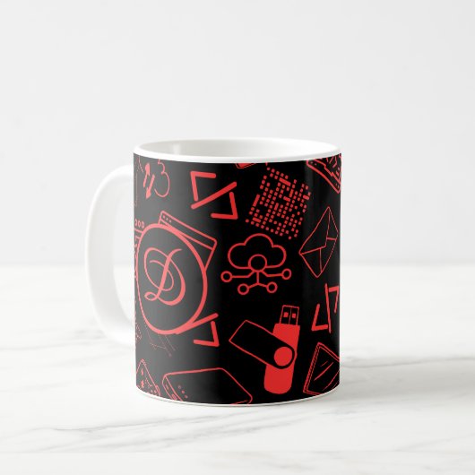 Programmierer für Computertechnik, rot Kaffeetasse (Vorderseite Links)