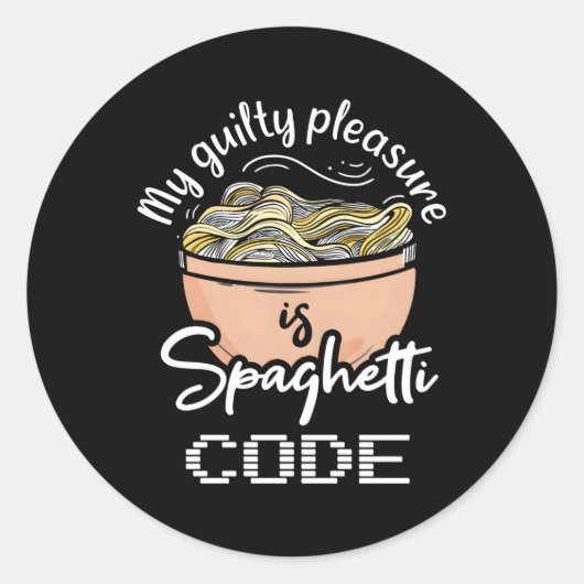 Programmierer für Spaghetti-Code Ita Runder Aufkleber (Vorderseite)