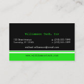 Programmierer-Grün 1 und 0 die Visitenkarten Visitenkarte (Rückseite)