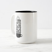 Programmierer Humor – Kaffee wird zu Code Zweifarbige Tasse (Vorderseite Links)