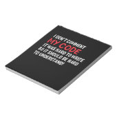 Programmierer Ich kommentiere meinen Code nicht Notizblock (Rotiert)