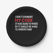 Programmierer Ich kommentiere meinen Code nicht Pappteller (Vorderseite)