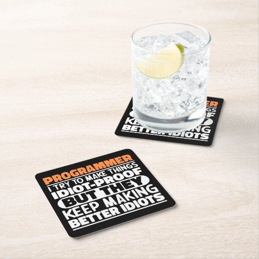 Programmierer Ich versuche Dinge Cool zu machen Lu Rechteckiger Pappuntersetzer (Vor Ort)