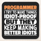 Programmierer Ich versuche Dinge Cool zu machen Lu Rechteckiger Pappuntersetzer (Vorderseite)